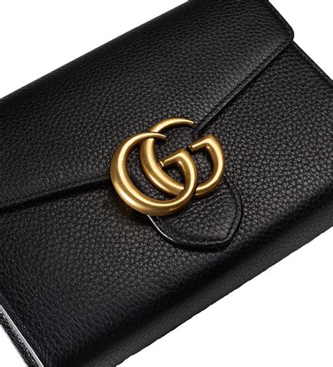 gucci marmont leather wallet pink|gucci gg marmont wallet on chain.